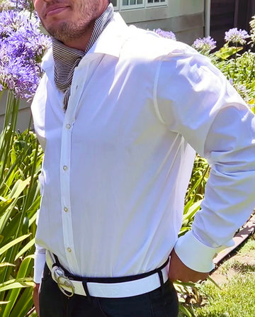 Men's John Richmond - "INGION" Dress Shirt w/Lock Cuff Links in White
