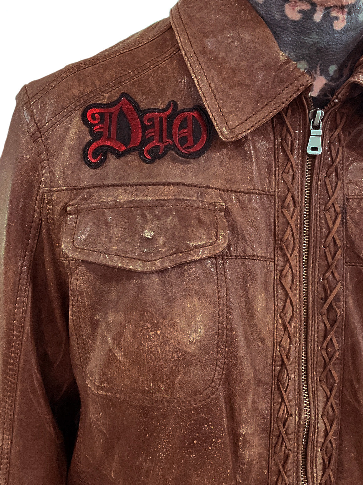 COWBOYS &amp; DEMONS- &quot;WHISKEY&quot; Brown Leather Jacket