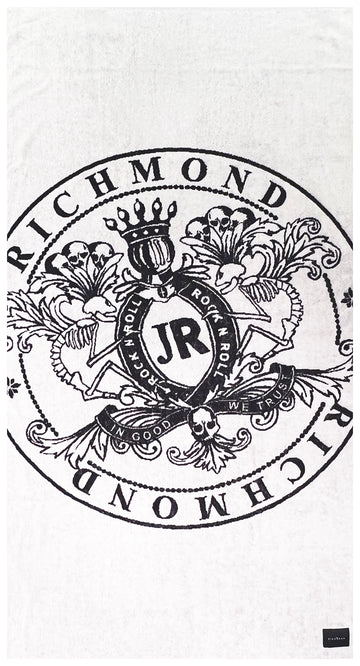 John Richmond - "SHELDON" Beach Towel in Black and Silver