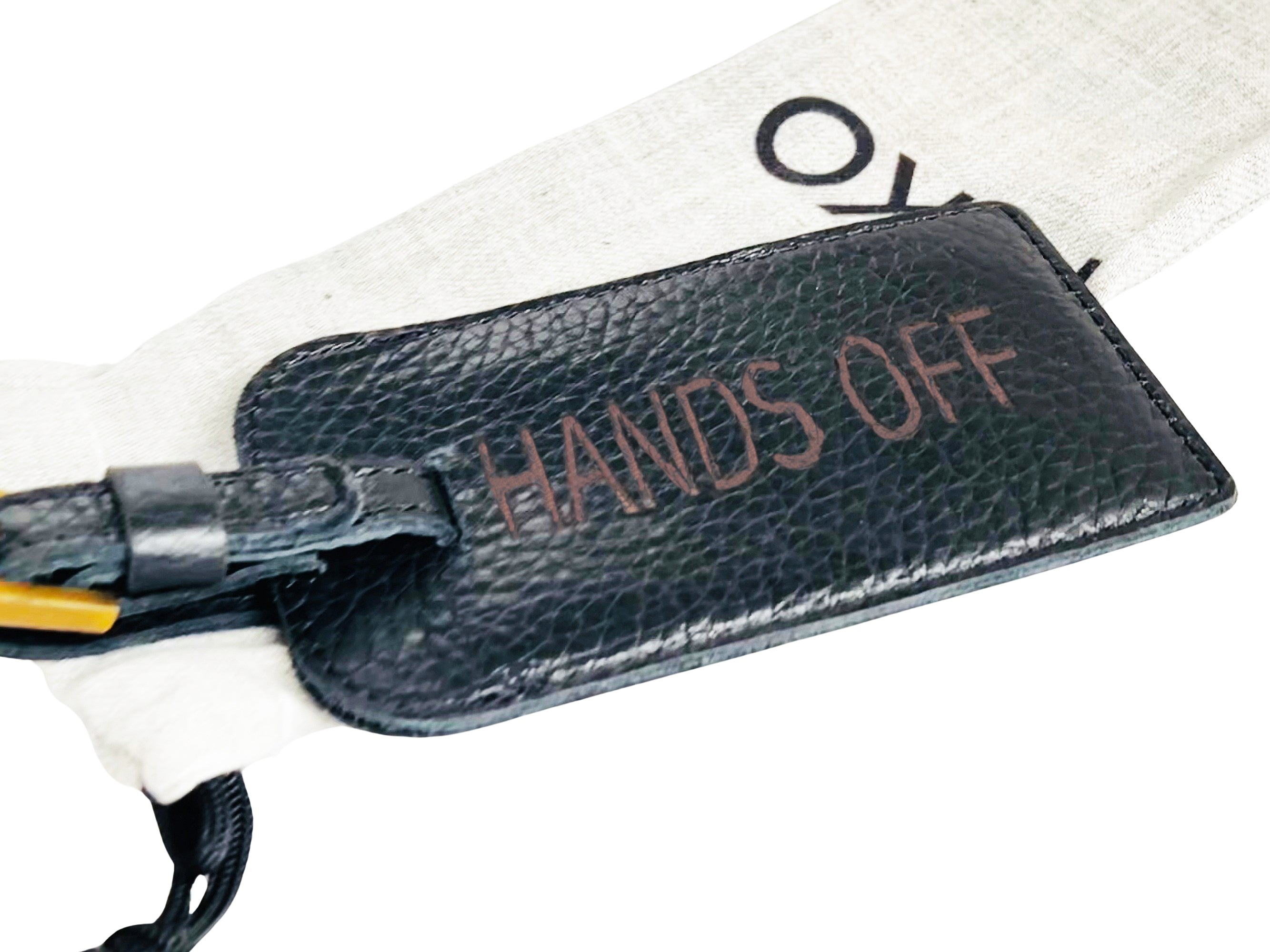 KIKO - &quot;HANDS OFF&quot; Custom Leather Luggage Tag