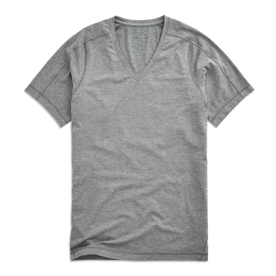 Mack Weldon - &quot;18-Hour Jersey&quot; V-Neck Undershirt in Grey Heather