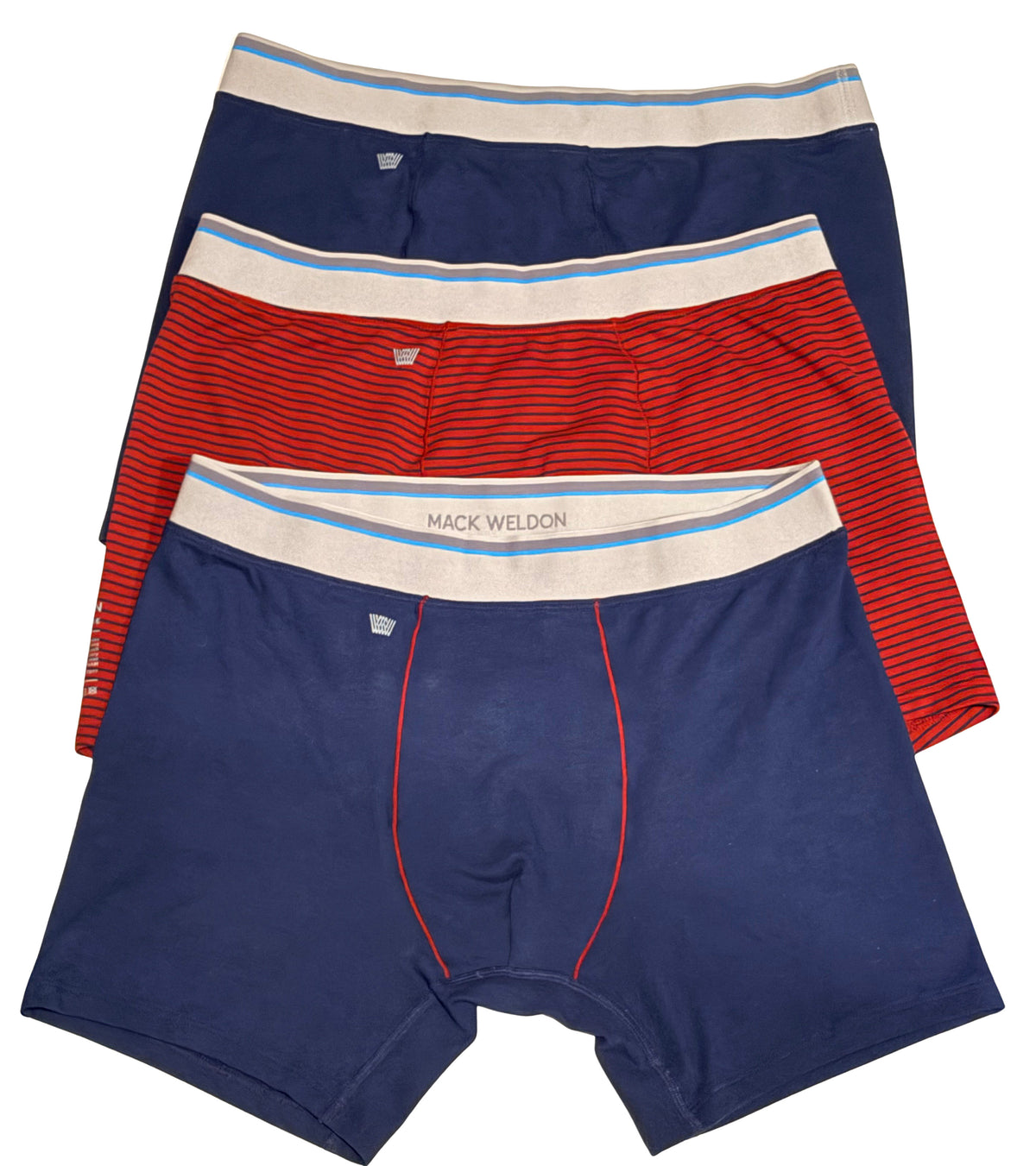 Mack Weldon - "CLOUD-FX" 3-Pack Boxer Briefs in Navy/Red Variants