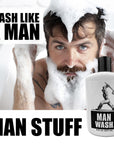 MAN STUFF - "MAN WASH" Shampoo & Body Wash in One - 8oz
