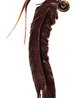 OBELISK - "SLASHED LEATHER FEATHER" Key Holder in Brown