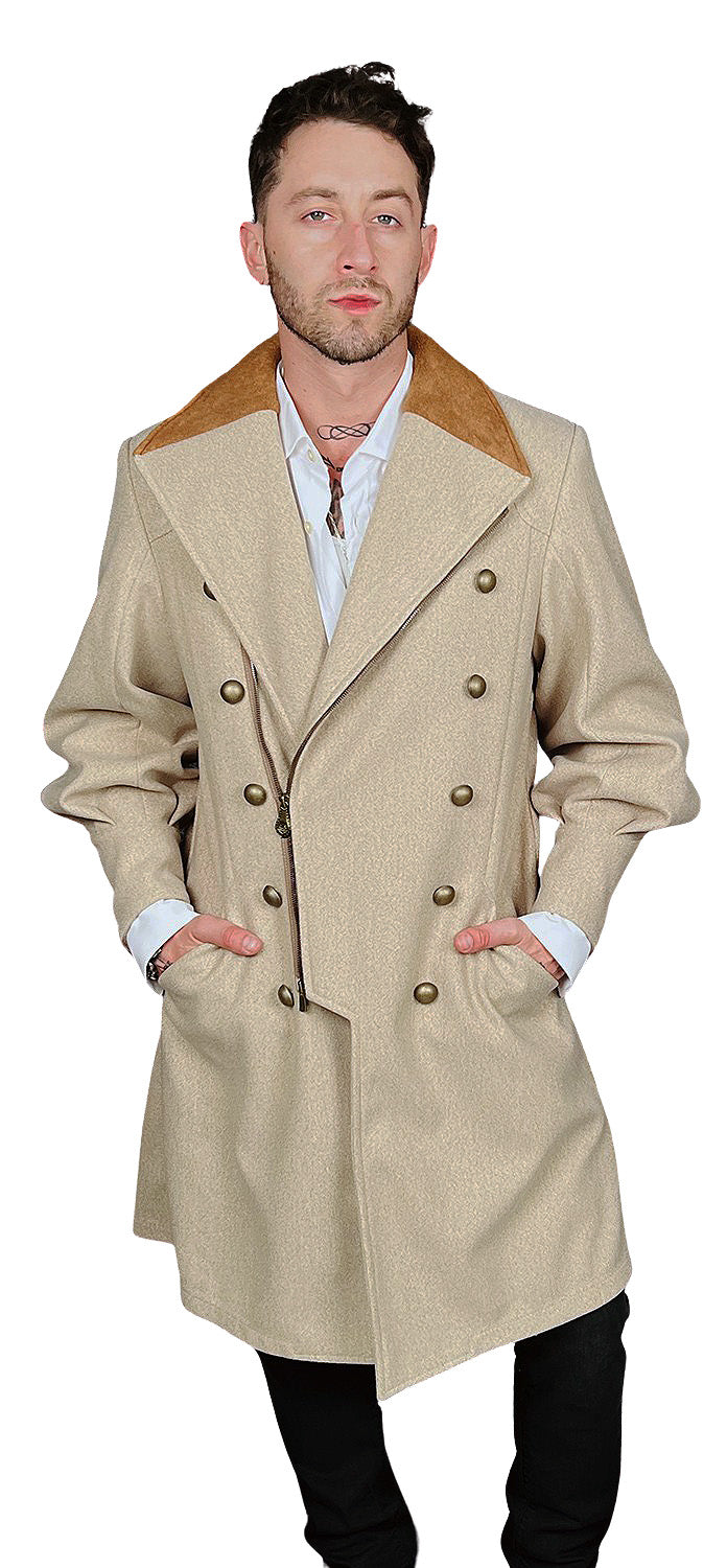 Obelisk – Napoleon Melton Coat in Beige