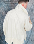 OBELISK - "SLASHED FEATHER" Blouson in Oatmeal