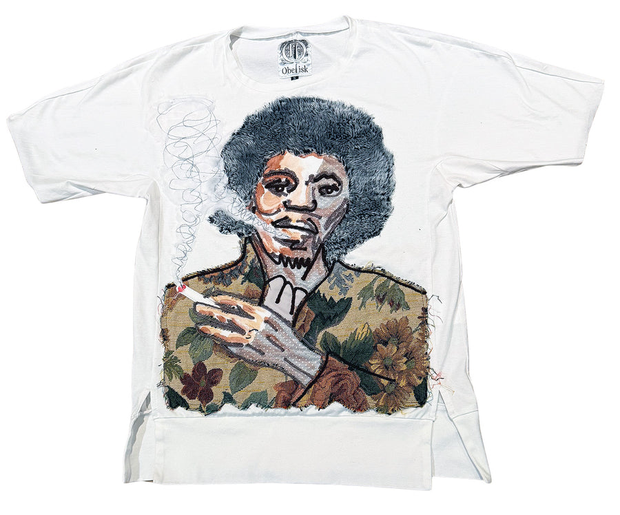Obelisk – Purple Haze Hand Crafted Shirt in White