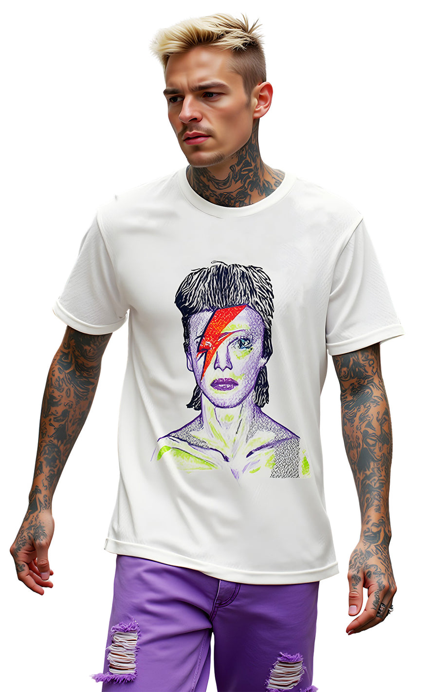 Obelisk – Ziggy Stardust Hand Crafted Shirt in White
