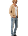 PURE CASHMERE NYC - "Men's V Neck Cardigan" in Camel