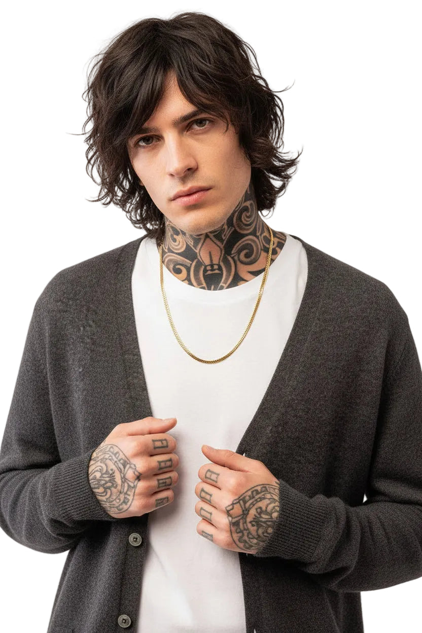 PURE CASHMERE NYC - "V Neck Cardigan" in Graphite