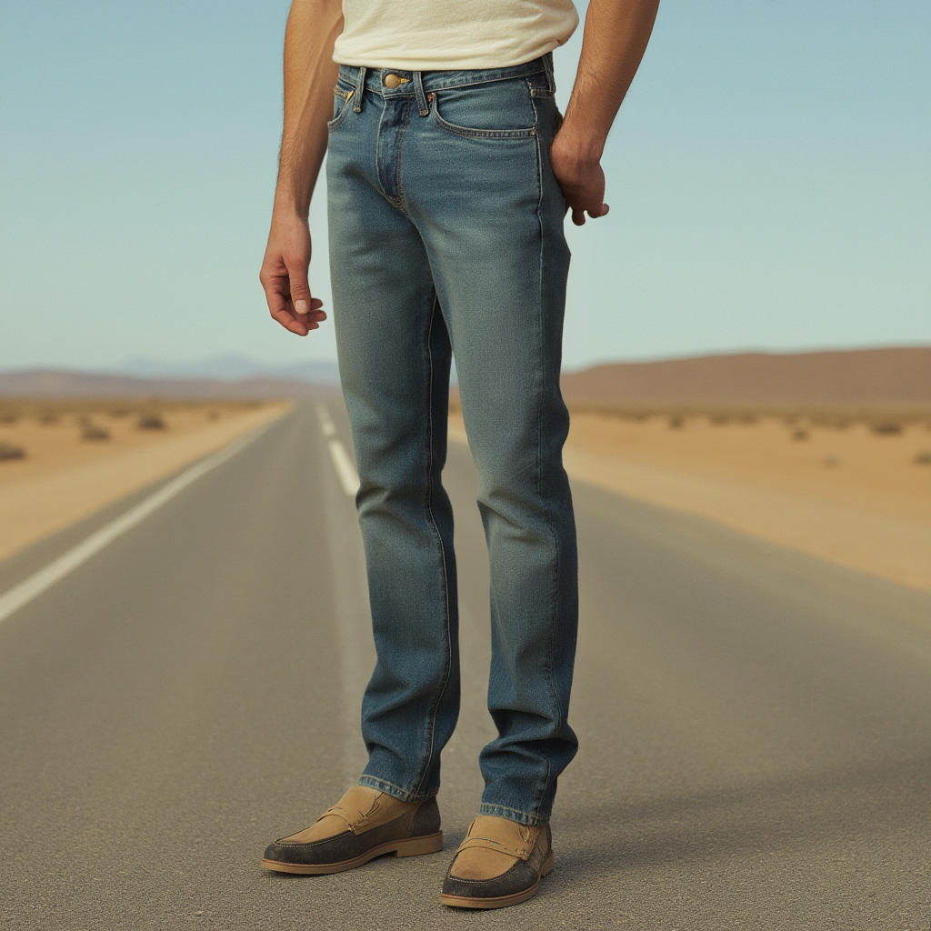ROAD TO NOWHERE - "BOWIE" Japanese Denim Straight Leg in Berlin Blue