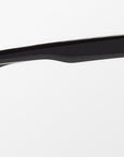 Tom Ford River square sunglasses in shiny black acetate with rose-gold details and smoke polarized lenses