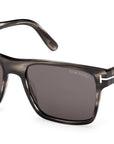 Tom Ford - "CALDER" Grey Havana Frames with Smoke Lenses FT1205 56A