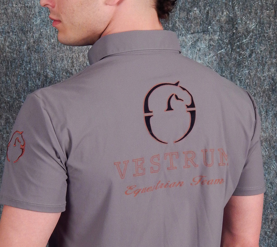 VESTRUM - "ASTI" S/S Shirt in Dark Grey and Copper Red