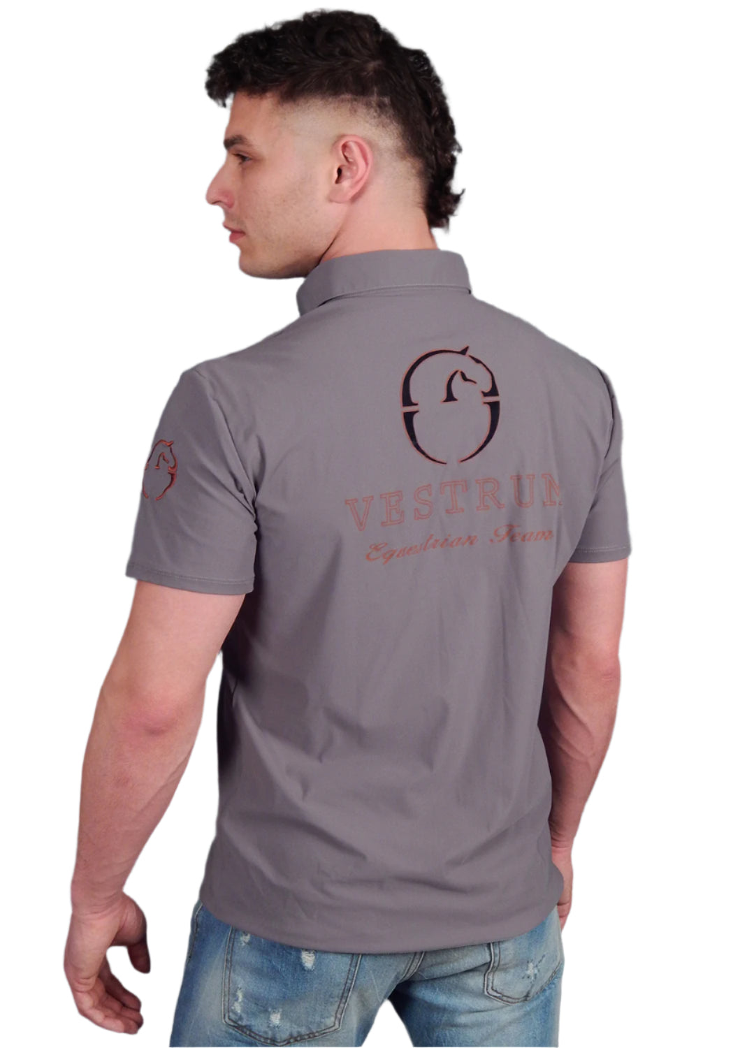 VESTRUM - &quot;ASTI&quot; S/S Shirt in Dark Grey and Copper Red