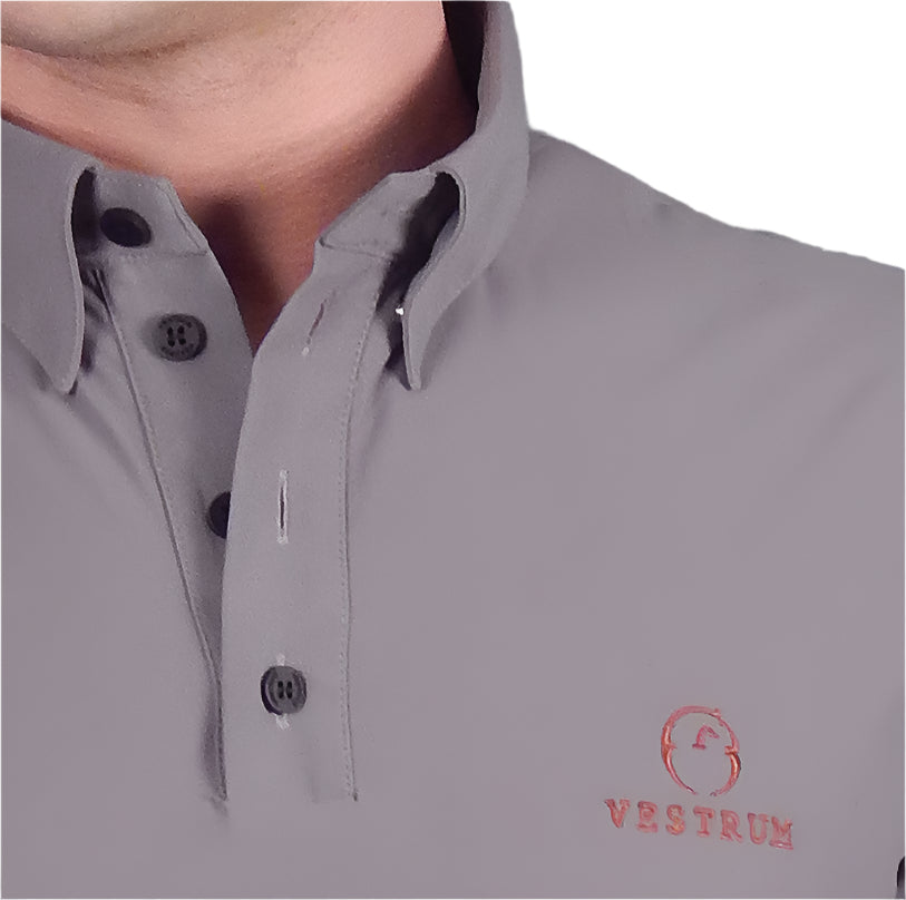 VESTRUM - &quot;ASTI&quot; S/S Shirt in Dark Grey and Copper Red