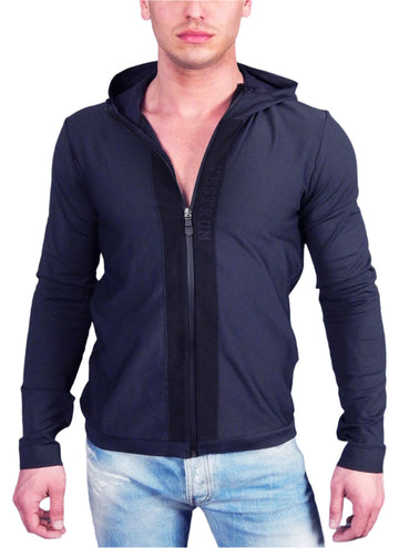 VESTRUM - "POLICASTRO" HI-TECH Hooded Jacket in Navy and Black