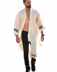 Heart Earth Craft - "Fire God" Men's Sheer Linen Long Shirt
