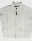 John Richmond - "SEIDER" Cable Knit Zip Sweater in Ivory