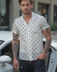 elevenPARIS - "BUTTERFLIES" Short Sleeve Button Down Shirt