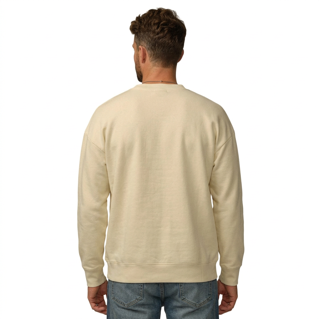 Shipwrecks sweatshirt in Salt, generated back view on the reference model