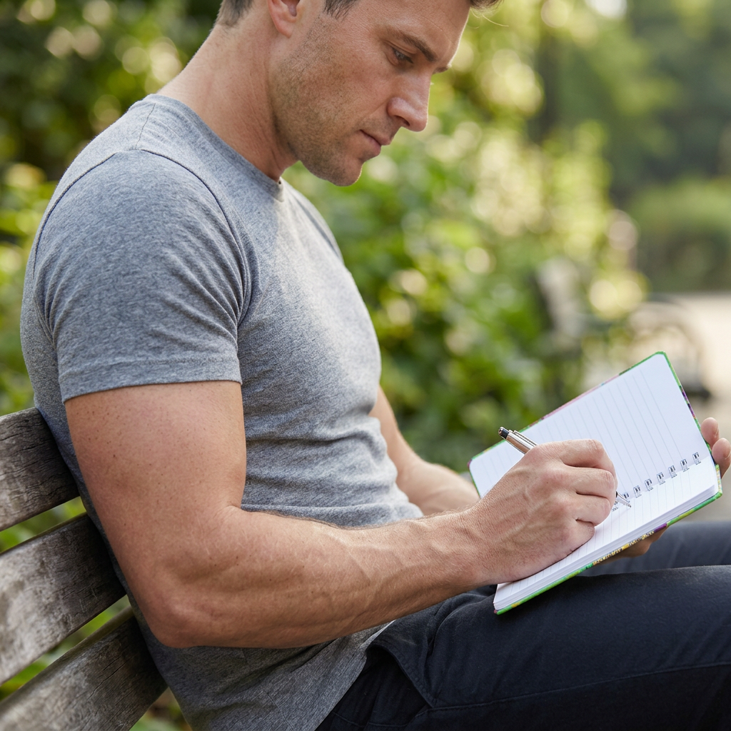 Square-framed park-bench image