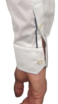 Men's Arnold Zimberg - Stretch Dress Shirt in White with Navy Details