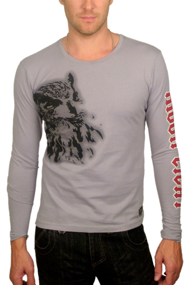 Men's FAITH CONNEXION - "MOON LIGHT" Long Sleeve Shirt with Red Crystal Accents