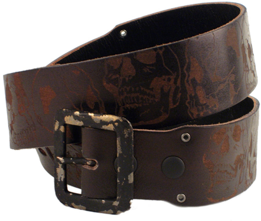 HARTEAU - "SKULL" Laser Etched Belt in Black