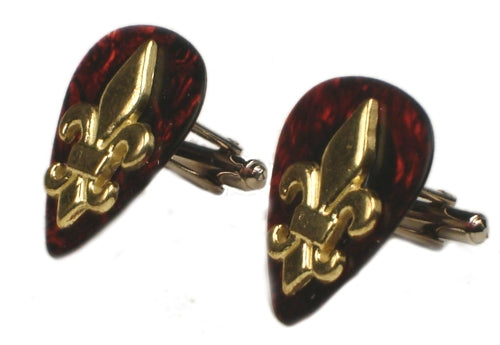 Nicolina Royale - &quot;FLEUR DE LIS&quot; Tortoise Shell Cuff Links