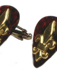 Nicolina Royale - "FLEUR DE LIS" Tortoise Shell Cuff Links