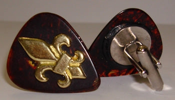 Nicolina Royale - &quot;FLEUR DE LIS&quot; Tortoise Shell Cuff Links