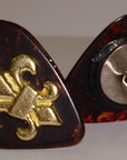 Nicolina Royale - "FLEUR DE LIS" Tortoise Shell Cuff Links