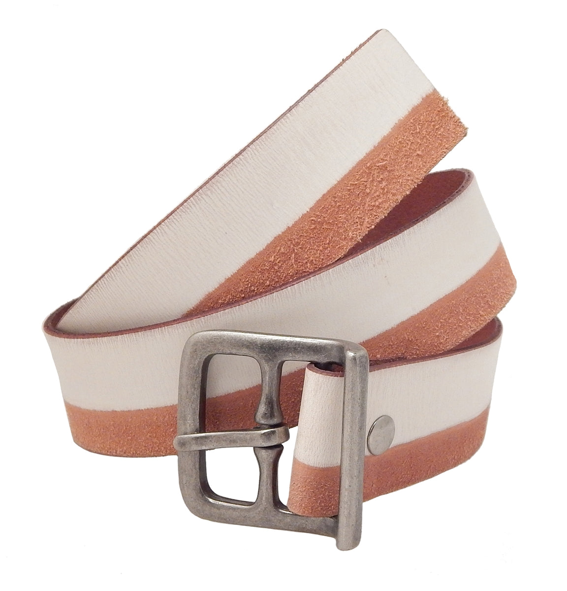 BILL ADLER - &quot;SEDONA&quot; Natural and White Striped Belt