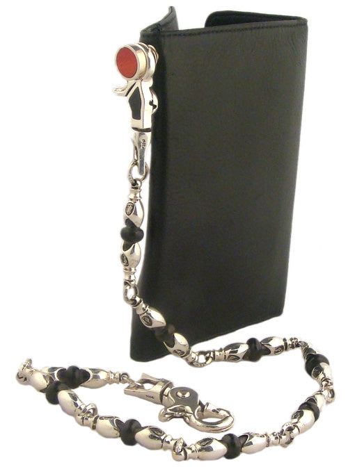 MARCOS - &quot;THE WALLET CHAIN&quot; with Black Ebony WOOD and STERLING SILVER