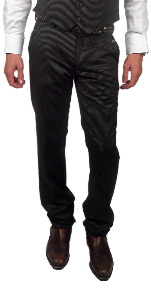 John Richmond – Men's Imperia Striped Trousers in Black