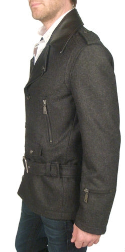 Men's John Richmond - "GIACOMO" Biker Jacket with Leather Trim