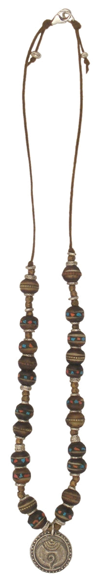 TOLTEC GYPSY - &quot;BENIN&quot; Burmese Coin and Prayer Bead Necklace
