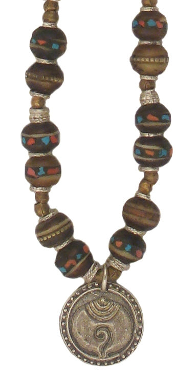 TOLTEC GYPSY - &quot;BENIN&quot; Burmese Coin and Prayer Bead Necklace
