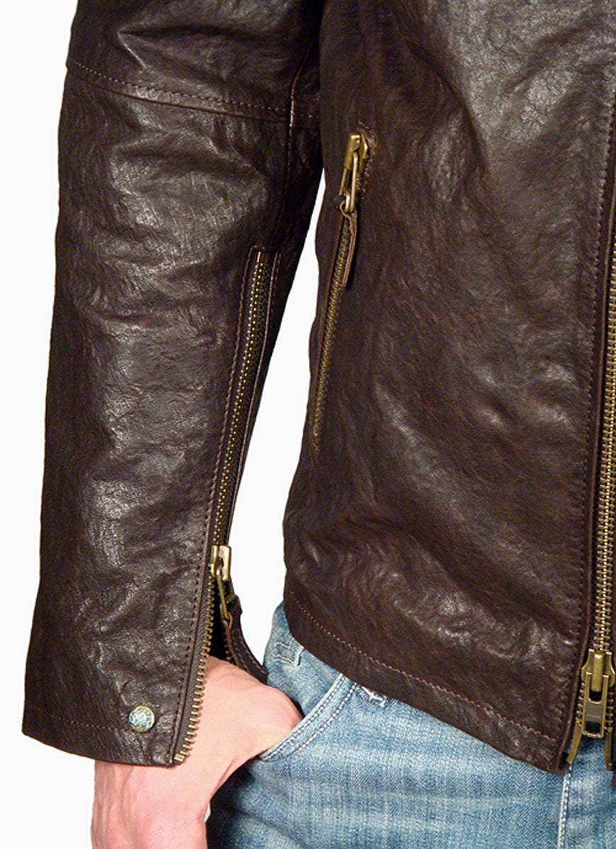 Men's DeHoghton - "HUDSON" Hooded Leather Jacket