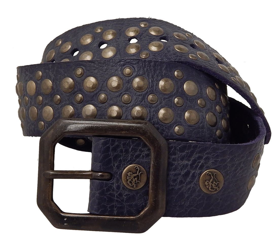 Red Monkey Design - "MATADOR" Studded Belt in Cobalt Blue
