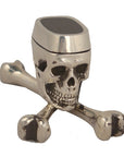 MARCOS - "SKULL PILLBOX/ASHTRAY" in Sterling Silver with Ebony Wood Inlay"