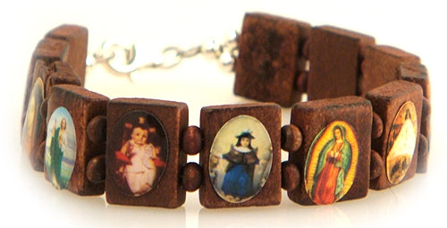JEWELRY by CAIN - "SAINT" Brown Wood and Silver Bracelet