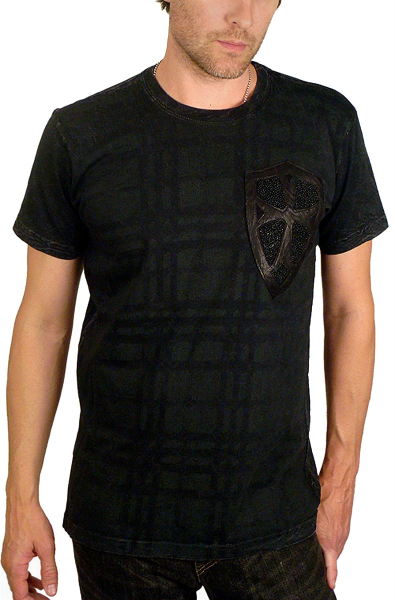 Men's DOCTRINE - "TARTAN" T-Shirt in Black