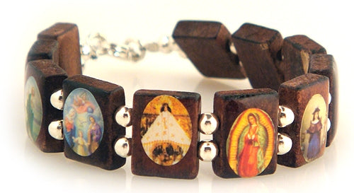 JEWELRY by CAIN - "SAINT" Wood and Silver Bead Bracelet