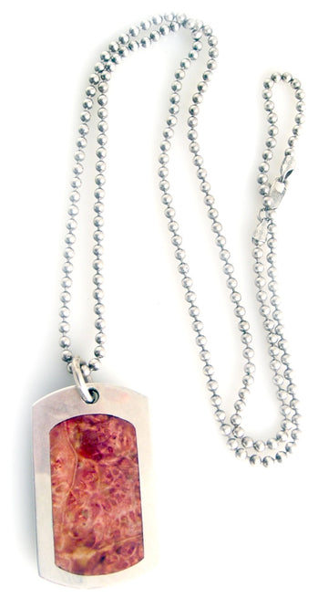 MARCOS - "DOGTAG with INLAID BLOODWOOD" - Large