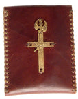 MR. WINTER - "LEATHER CARD CASE" with Gold Vintage Medallion