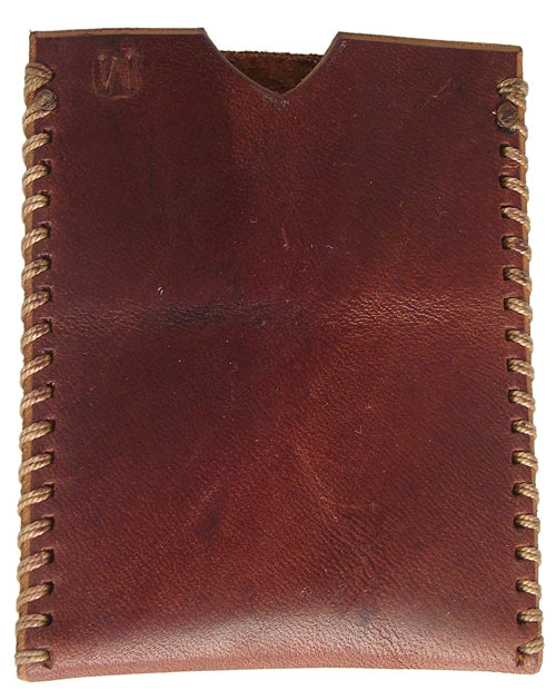 MR. WINTER - "LEATHER CARD CASE" with Gold Vintage Medallion