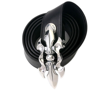 Double Cross by Travis Walker – Black Leather Belt 1.25" Wide