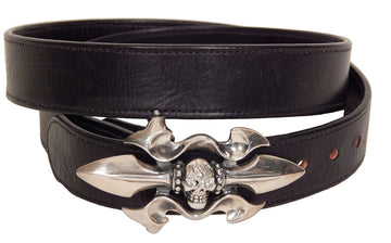 DOUBLE CROSS by Travis Walker - "TRIDENT SKULL" Custom Buckle in Sterling Silver